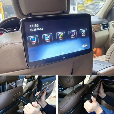 Plug & Play Headrest Monitor Display Android Touch Screen For Mercedes C300 W205 - Image 1 of 4