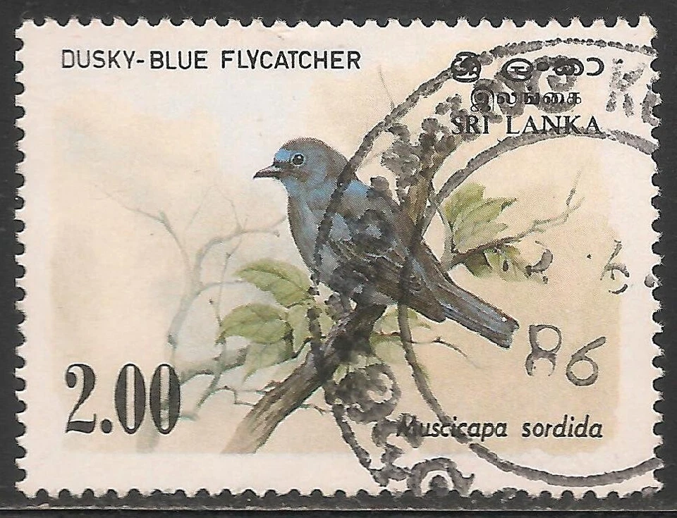 Sri Lanka #693 (A264) VF USED -  1983 2r Dusky-Blue Fly-Catcher Bird - Image 1 of 1