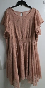 Vestido Torrid Talla Grande 4X Rosa Polvoriento Encaje ¡Precioso! Romántico - Imagen 1 de 14