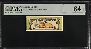 Disney Lucky Bucks Version Release: 1937 "Pluto" - PMG 64 Choice Unc. EPQ - Picture 1 of 2