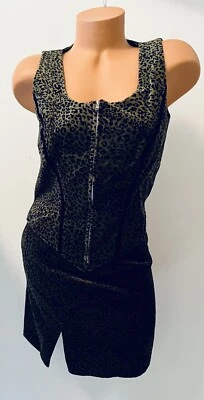 FALDA Y CHALECO GANTOS 2 Piezas Vintage Años 90 Estampado Animal PEQUEÑO NUEVO CON ETIQUETAS Foto 1 de 4