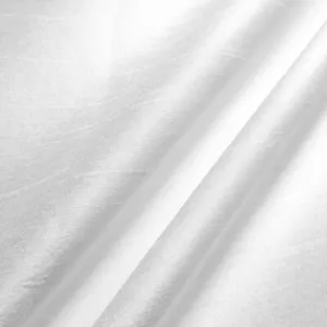 WHITE FAUX SILK POLY DUPIONI FABRIC IRRIDESCENT SLUB FABRIC 58" BY THE YARD - Picture 1 of 6
