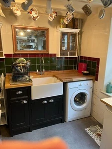 Belfast Sink Unit Appliance Gap- 25mm OAK Worktop - HARDWOOD OPTION - Picture 1 of 1