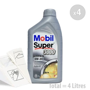 Car Engine Oil Service Kit / Pack 4 LITRES Mobil Super 3000 F OV 0W-20 4L - Picture 1 of 1