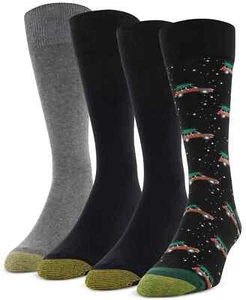 Gold Toe Men's 4-Pack Wagoneer Christmas Socks Assorted Colors Size 10-13 - Picture 1 of 1