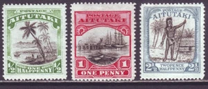 Aitutaki 1924 SC 34-36 MH Set - Picture 1 of 3