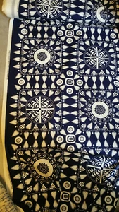 IKEA Christmas FABRIC Snoa Flinga BLUE White Scandi Tolle XMAS Stars Hearts - Picture 1 of 5