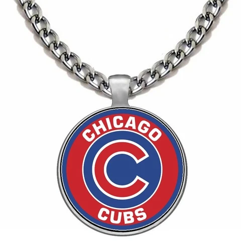 Large Chicago Cubs Stainless Steel Chain Link Pendant Necklace Free Ship D5 Cover