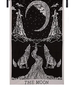 Handmade Crying Moon Mandala Twin Tapestry Indian Cotton Wall Hangings Throw Art - Picture 1 of 4