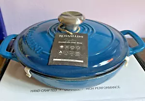 Horno holandés de hierro fundido esmaltado 9" ROSSALLINI RBR 15 L3 azul océano 1,5 cuartos - Imagen 1 de 8