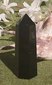 Obsidian Carved Gemstone Point 66g (C4) - Picture 1 of 3