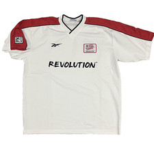 New England Revolution Jersey Reebok 1999 Vintage Away Kit VTG White Large