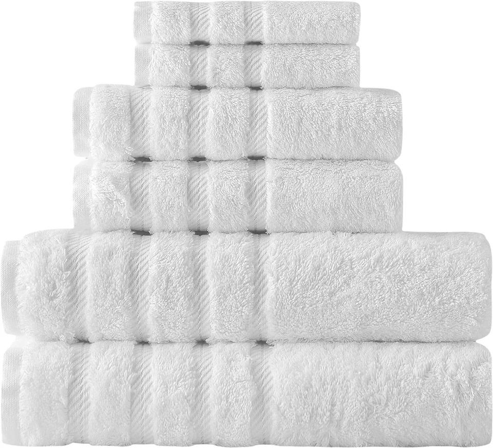 Juego de toallas de baño Lubbock suaves absorbentes 6 piezas algodón americano toallitas de secado rápido Foto 1 de 1