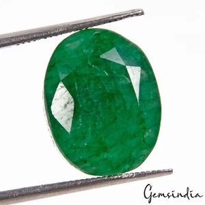Certified 13.90Ct Natural Green Zambian Emerald Loose Oval Cut Best Gem For Ring - Picture 1 of 8