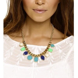 Kate Spade New York Boardwalk Stroll Gem Necklace Blue Green OS - Picture 1 of 6
