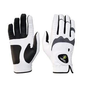 Trust Hybrid Golf Gloves, Mens Golf Glove, White/Black, Nylon, Kangaroo Leath... - Picture 1 of 9