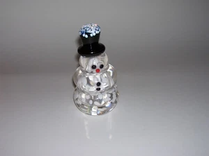 Artist Signed Craig Westherby Glass Snowman Paperweight - Picture 1 of 5