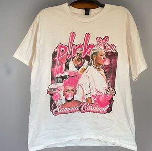 P!NK Summer Carnival 2024 White Tour T-Shirt Size L merch pink music concert Tee - Picture 1 of 6