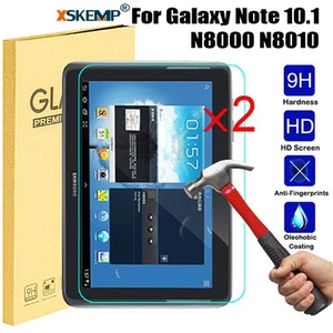 2Pcs For Samsung Galaxy Note 10.1 N8000 N8010 Tempered Glass Screen Protector - Picture 1 of 18