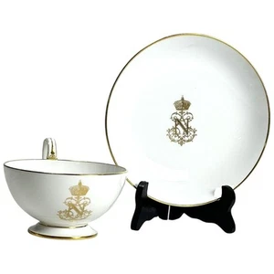 Napoleon III Dore A Sevres 1861-1862 Antique Cup and Saucer-Excellent Condition! - Picture 1 of 12