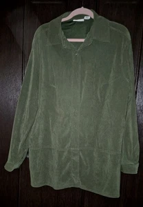 Blusa mujer pesada con botones Croft & Barrow 1X verde buen estado  - Imagen 1 de 7