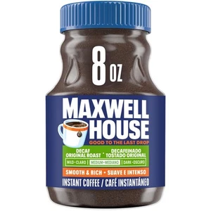 Maxwell House Original Roast Decaffeinated Instant Coffee, 8  Grocery - Picture 1 of 10