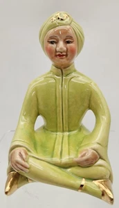 Vintage 1950s Vallona Starr California Pottery Green Genie Salt Pepper Shaker - Picture 1 of 9