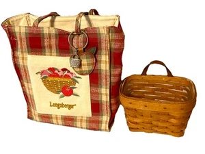 Longaberger De Colección 94 Lote Huerto Parque Fruta Cesta Bolso Bolsa de Almuerzo y Mini Cesta - Imagen 1 de 7