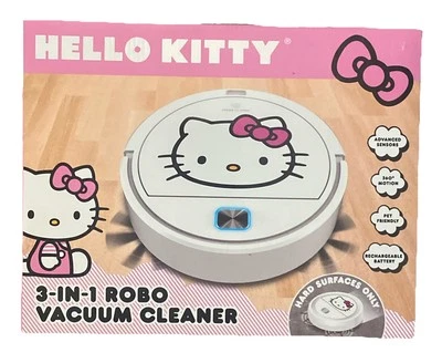 HELLO KITTY 3-in-1 Robo Vacuum Cleaner - 2024 Sanrio White Robot Vacuum NEW - Image 1 of 4