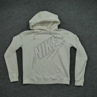 Sudadera con Capucha Nike Para Mujer Mediana Blanco Crema Pullover Swoosh Logo Foto 1 de 4