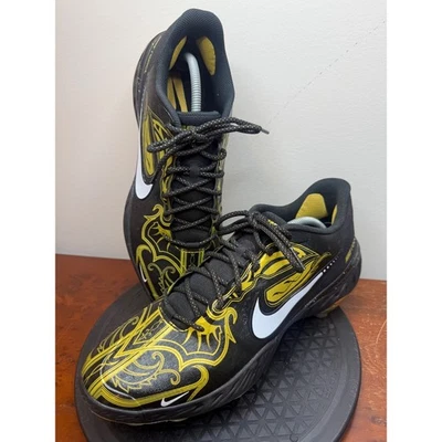 Chuteiras de beisebol Nike Alpha Huarache 3 Varsity gramado preto dourado metal tamanho 13 novas sem caixa - Imagem 1 de 4