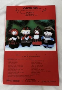 Dotti's Designs Carolers 12" & 16" Soft Sculpture Dolls Uncut Sewing Pattern - Picture 1 of 4