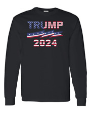 Donald J Trump 2024 PRESIDENT Long Sleeve T Shirt, MADE IN USA, FREE SHIPPING