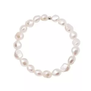 8-9 MM Cultured Freshwater Baroque Pearl Stretch Bracelet 7 Inch, Natural - Picture 1 of 7