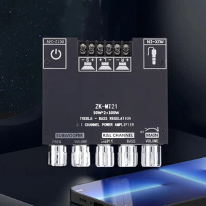 ZK-MT21 Bluetooth-compatible 2.1 Channel Bass Power Subwoofer Amplifier Board - Picture 1 of 9