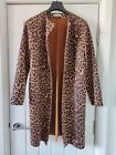 ZARA Leopard Print Faux Suede Jacket - Size Large - Duster Coat Blazer Coatigan