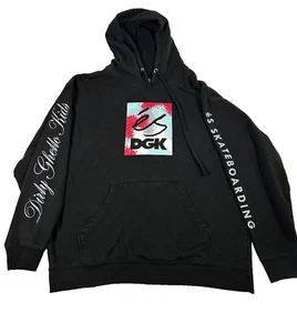 Es x DGK Skate Sweatshirt Mens Large Black Hoodie Sweatshirt Faded Skater - Picture 1 of 3