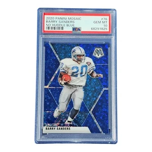 2020 Panini Mosaic No Huddle Blue Prizm #76 Barry Sanders #'d /75 PSA 10 POP 3 - Picture 1 of 2