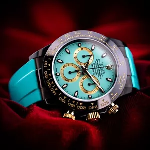 Rolex Blaken Daytona Blue Dial Yellow Gold Black DLC 116503 Complete Set - Picture 1 of 24