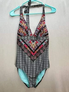 NWT - PRANA green Cargo Marrakesh Print Lahari One Piece Swimsuit - M - Picture 1 of 5