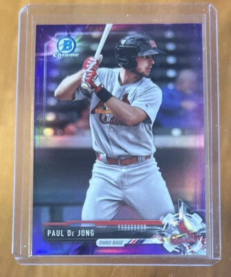 2017 Bowman Chrome Paul De Jong Purple Prospect Refractor #72/250 Blue Jays - Image 1 of 2