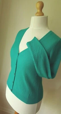 BNWT Pure Collection Winter Jade Deep V Neck Cashmere Cardigan (UK 10) RRP £150 - Image 1 of 4
