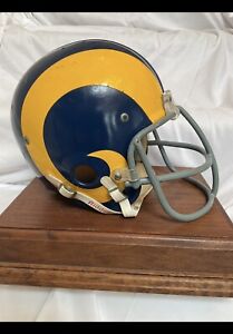 Vintage 1968 Riddell Kra-Lite Football Helmet Los Angeles Rams Game Used  1973