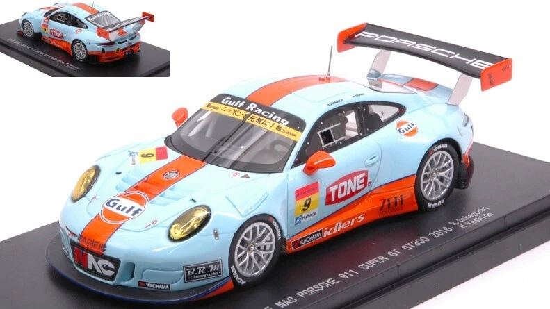 Ebbro PORSCHE 911 GT3 R N.9 8th SUPER GT300 2016 R.SAKAGUKI-H.YOSHIDA 1:43 - Immagine 1 di 1