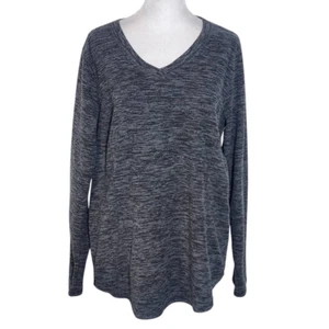 Made for Life Charcoal Gray V-Neck Pullover Size Large Gray Fleece Pullover - Picture 1 of 8