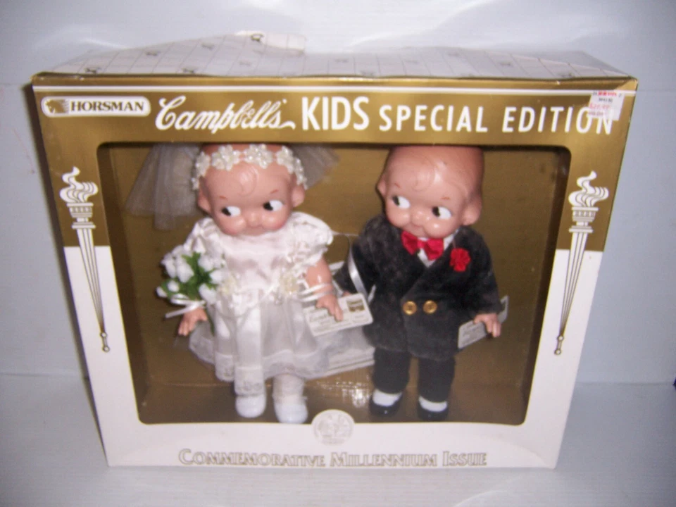 1999 Horsman Campbells Kids Bride & Groom Dolls Commemorative Millennium Issue