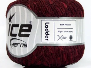 Dark Burgundy Ladder Ribbon Yarn Ice Trellis Railroad Ribbon #34121 Solid Color - Picture 1 of 3