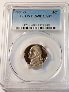 2003-s 5c Clad PCGS PR69DCAM Jefferson Nickel - Picture 1 of 4