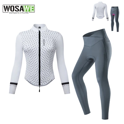 WOSAWE Womens Long Sleeve Top & Cushioned Leggings Breathable Comfort Sports Set - Image 1 of 4