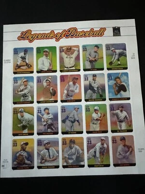 Scott #3408 Legends of Baseball Pane of 20 32¢ Stamps (2000) - Image 1 of 2
